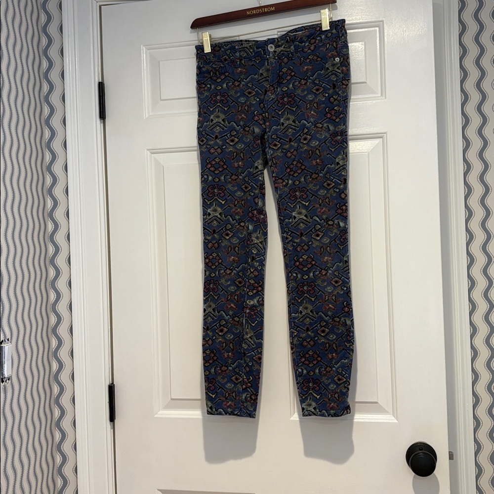 Anthropologie High-Rise Skinny Pants in Blue and Purple